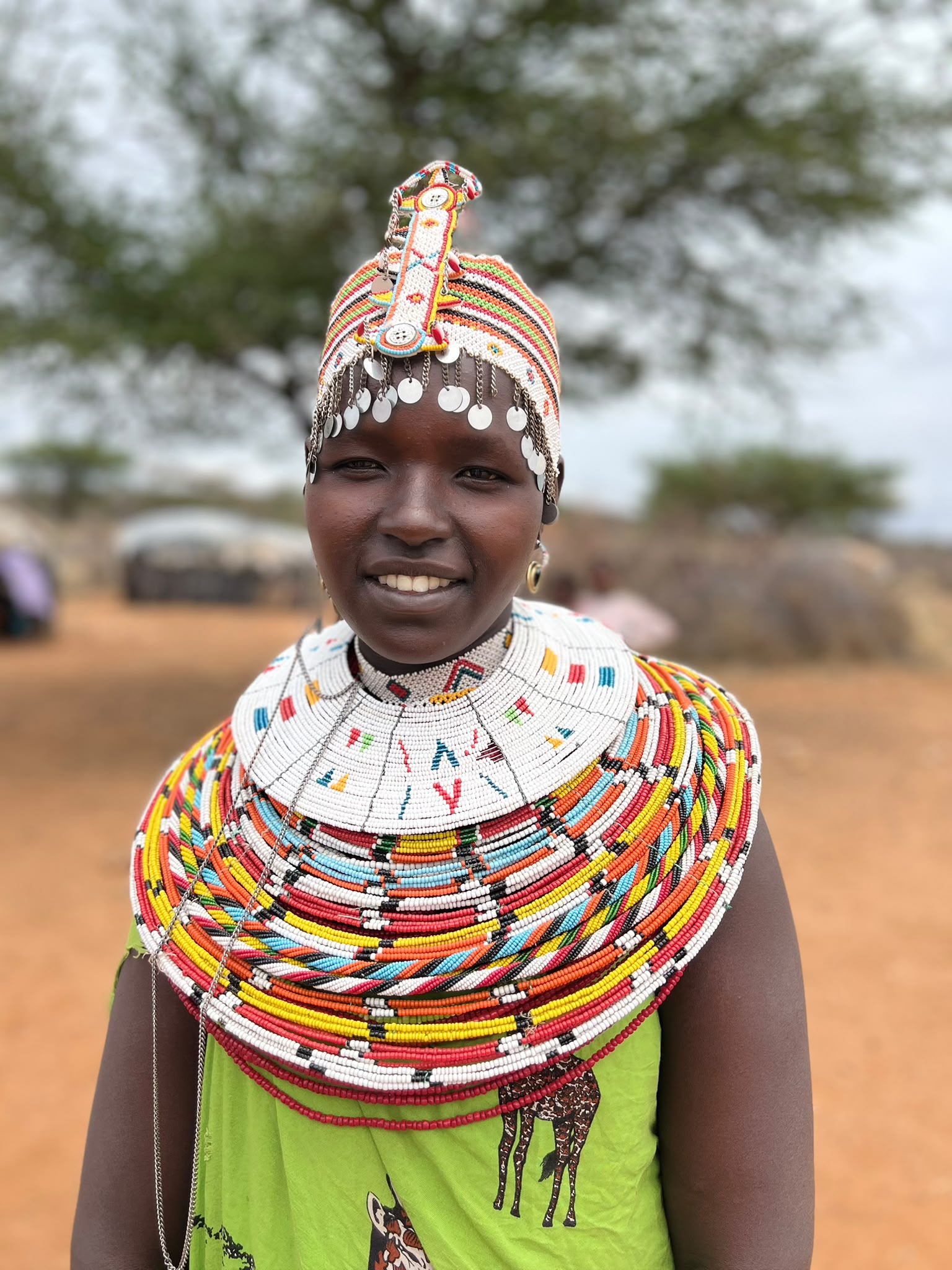 Woman wearing traditional beaded jewellery
